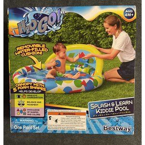 H20 GO Splash & Learn Kiddie Pool, 47" x 46" x 18", Match Shapes, Bestway